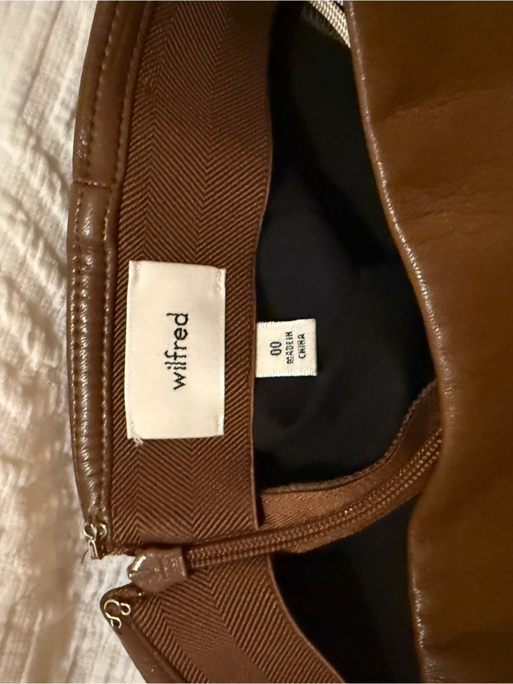 Aritzia Wilfred Brown faux leather Mini Skirt
